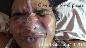 Latina toothless fully glazed after a unbelievable facial