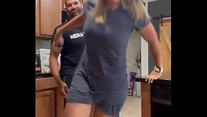Fat ass latin bitch almost gets railed on the kitchen bench