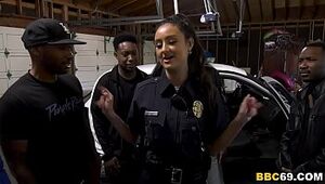 Police Officer Eliza Ibarra Deepthroats Every Big Black Cock